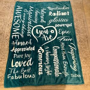 Teal Inspirational Soft Throw Blanket Soft Plush Fleece